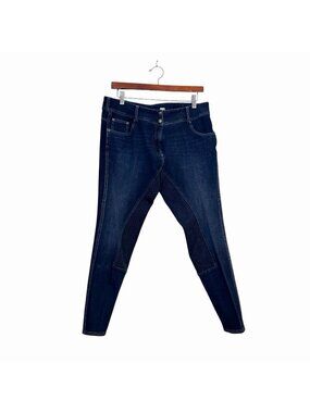 Goode Rider Vogue Equestrian Jeans Womens Full Seat Breeches Dark Blue Size 34
